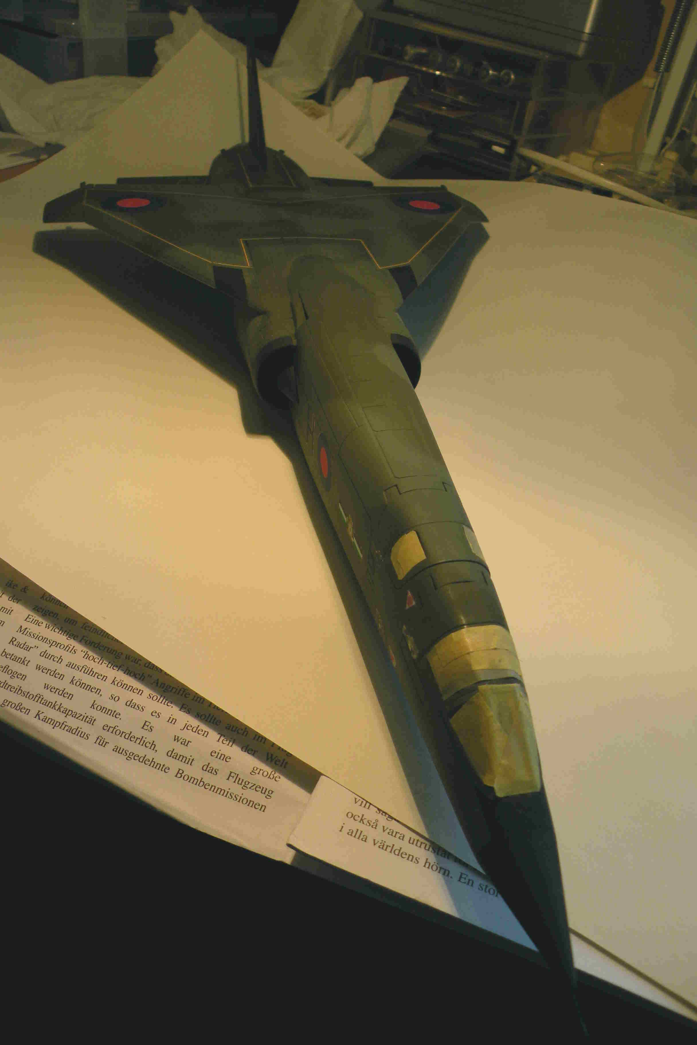 TSR2 model with masks in place 